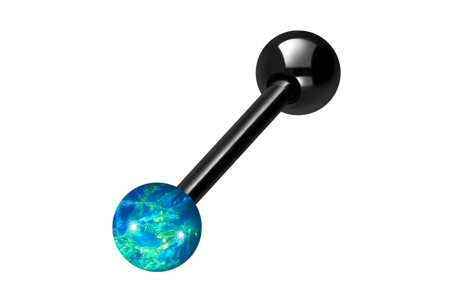 Titan Barbell Piercing SYNTHETISCHER OPAL + TITAN-KUGEL